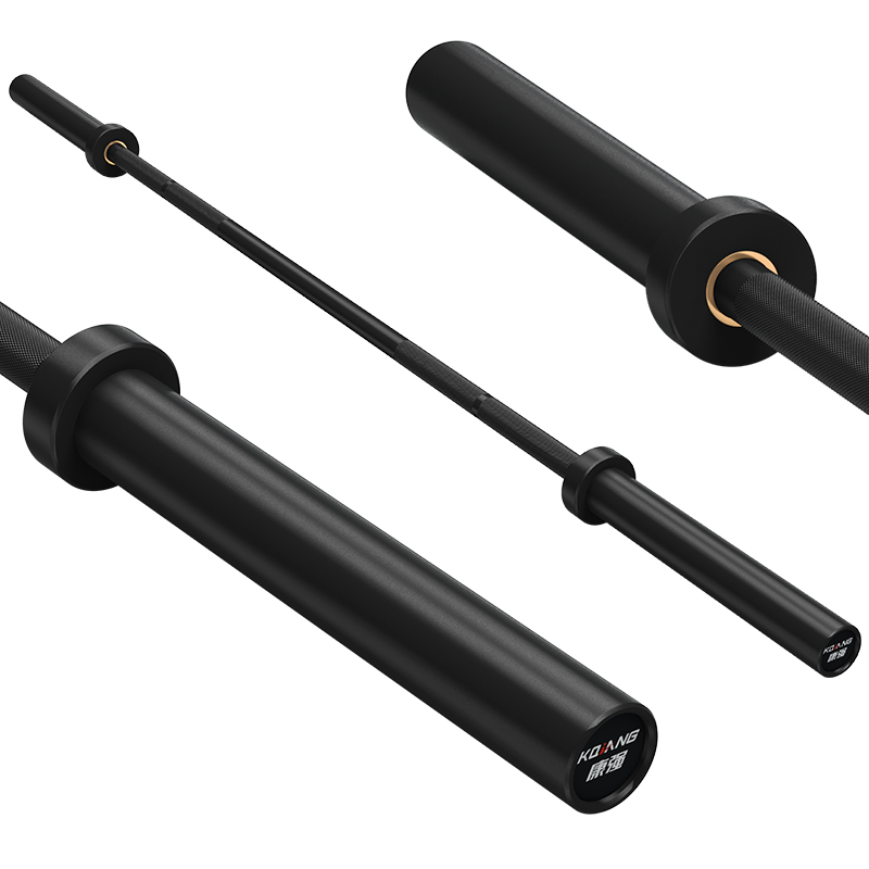 3044am永利杠铃杆硬铬陶瓷镀黑彩色男士女士举重训练杆八轴承2.2M奥杆 E5炫酷黑承重500LB